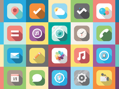 Inspirational New Iphone Flat Icons Design 400x300 Inspirational New Iphone Flat Icons Design