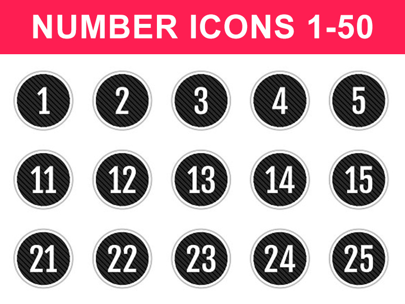 Numbers Flat Icons 800x600 Numbers Flat Icons