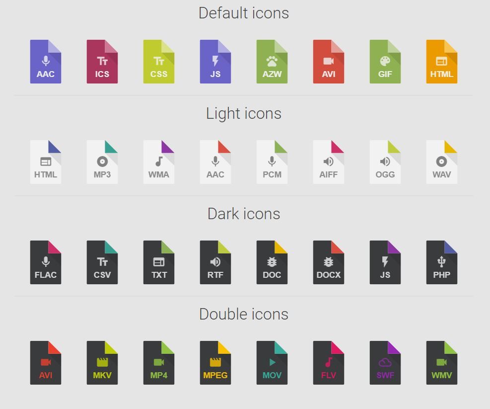 987x823 Type Flat Icons