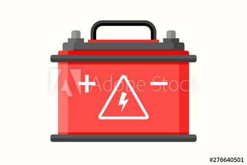 500x334 Car Battery Flat Icon Electric Accumulator Charger Battery Power