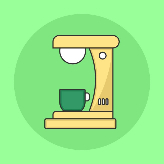 640x640 Minimalist Coffee Maker Flat Icon, Png, Coffee, Tea Png And Vector