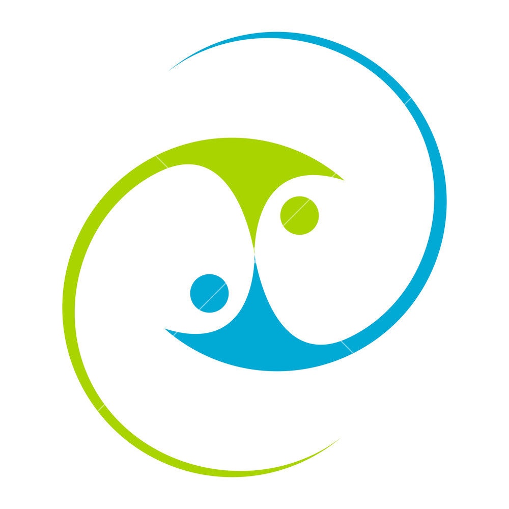 1000x1000 Two Abstract People Cooperation