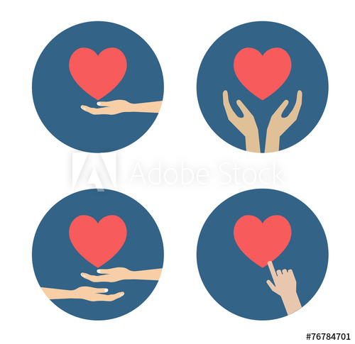 500x485 Hand With Heart Flat Icon