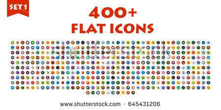 450x225 Flat Icon Set