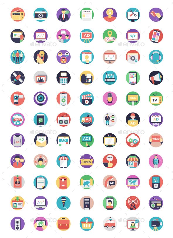 590x812 Media And Advertisement Flat Icons Fonts Logos Icons Icon Pack