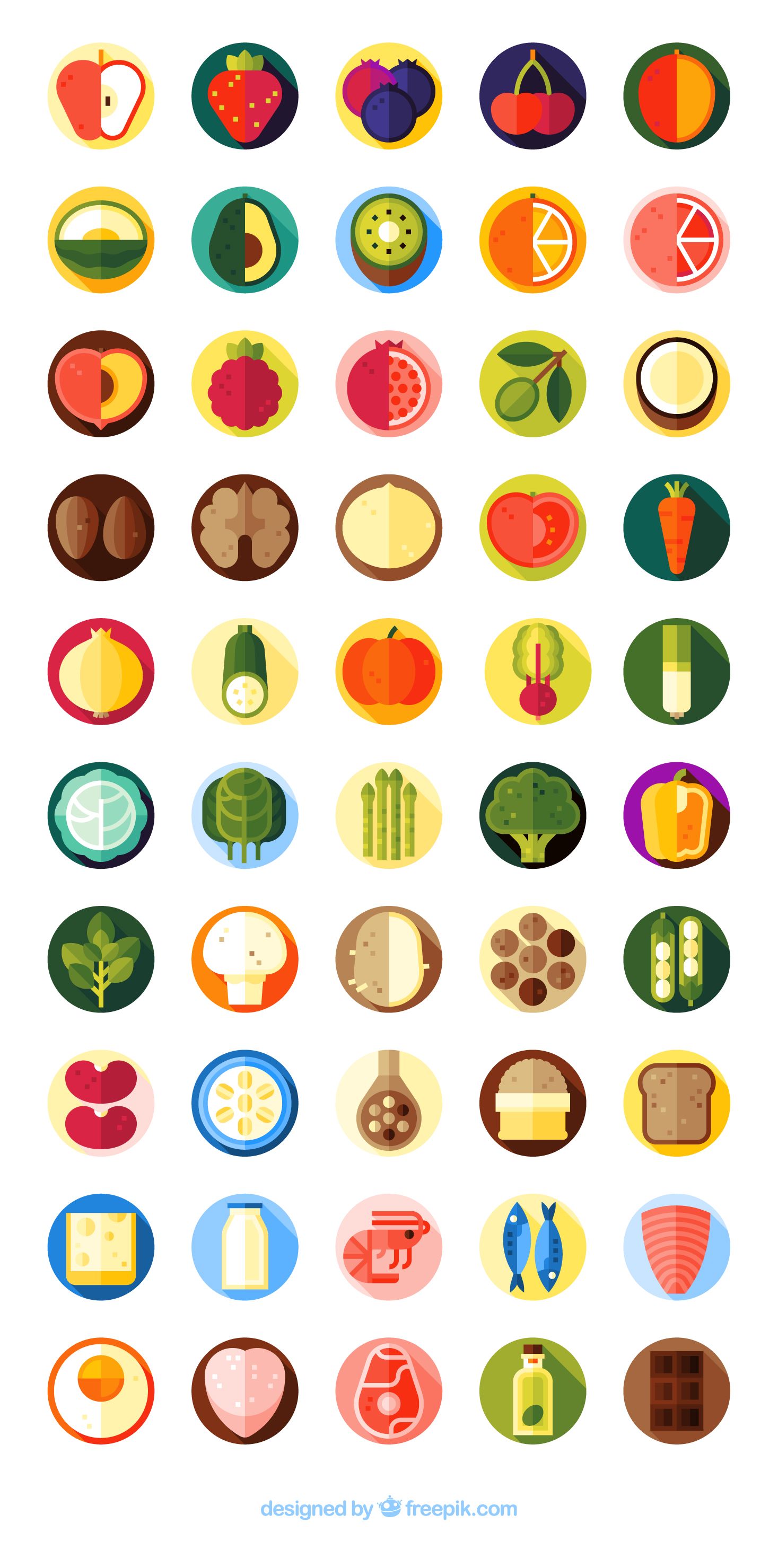 1467x2958 Free Vector Icons Of Healthy Food Designed