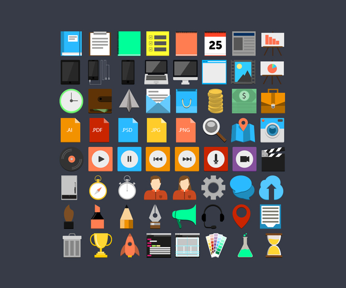 680x565 Flat Icon Set Free Icon Packs Ui Download