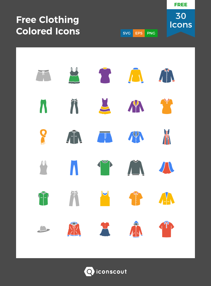735x996 Free Clothing Colored Icons Free Icon Pack