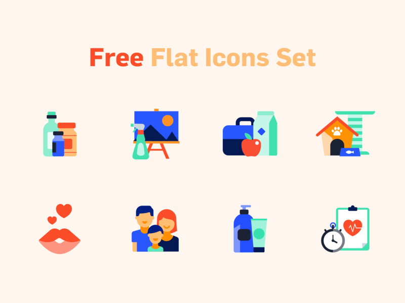 800x600 Free Flat Icons Set