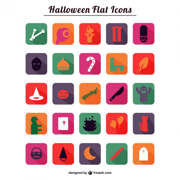 626x626 Halloween Flat Icons Pack Vector Free Download