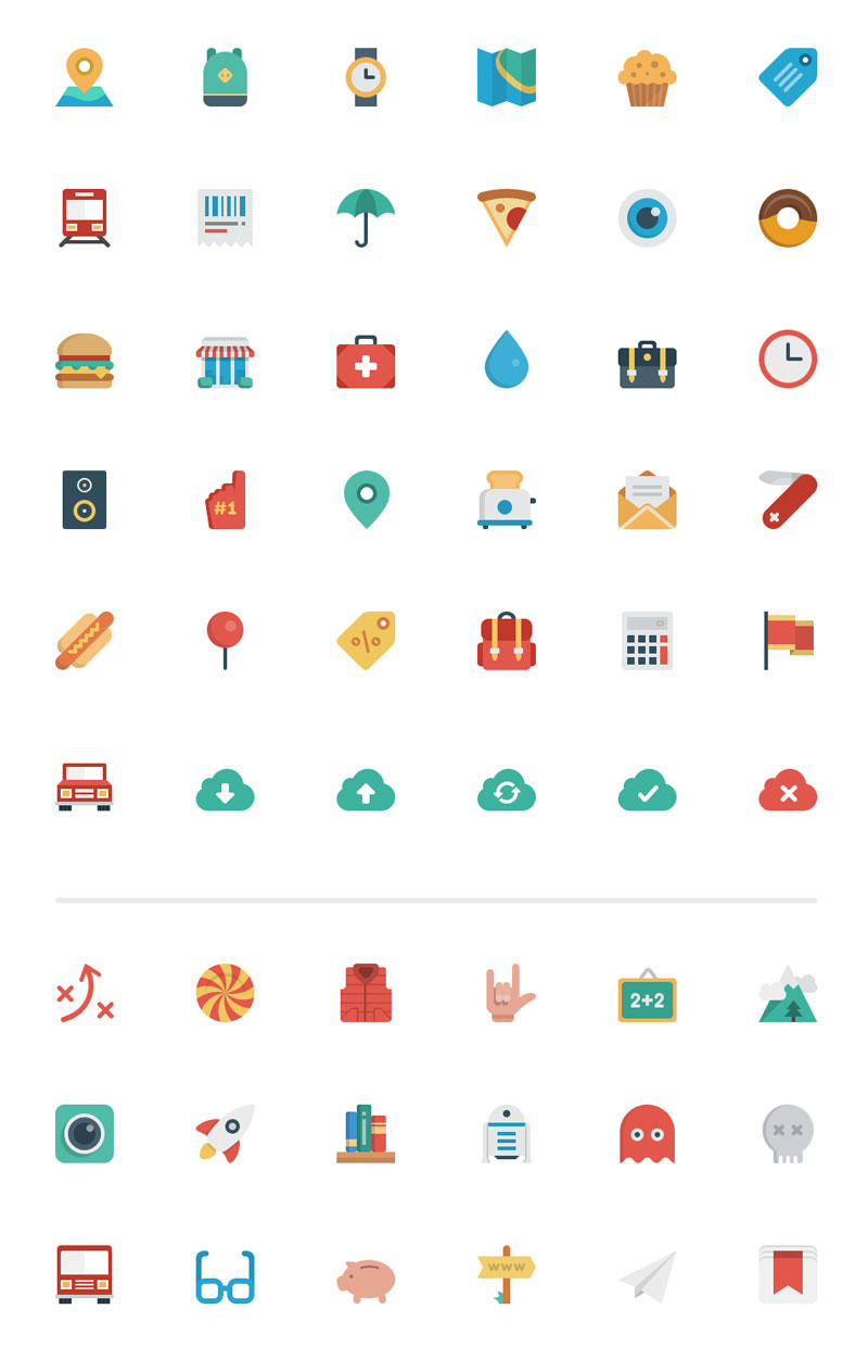 800x1263 Awesome Free Flat Icons Packs