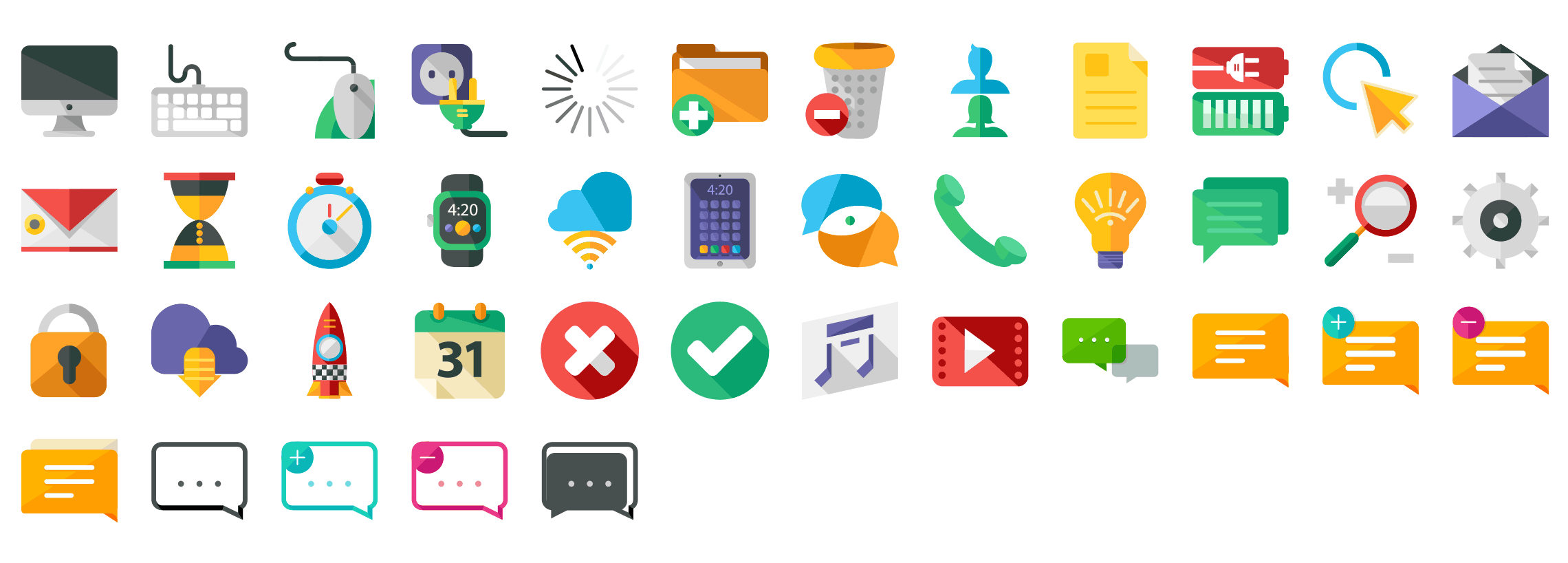 2280x818 Flat Icons In Sketch, Illustrator, And Png