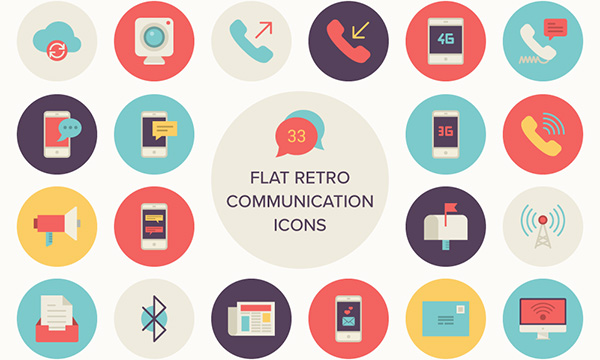 600x360 Freebie Flat Retro Communications Icon Set Icons, Png
