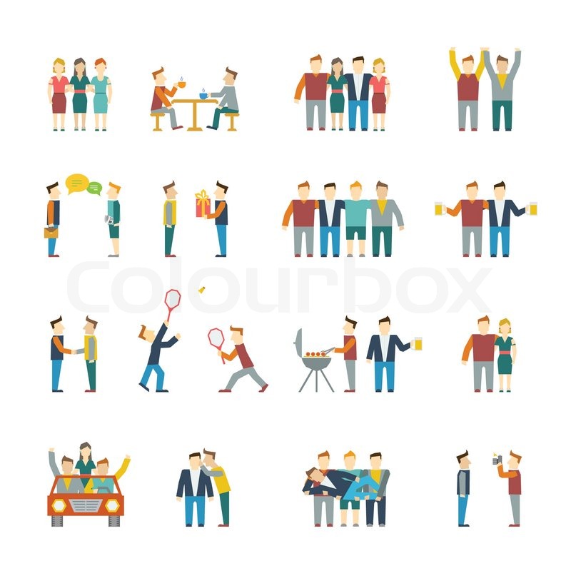 800x800 Friends And Friendly Relationship Stock Vector Colourbox