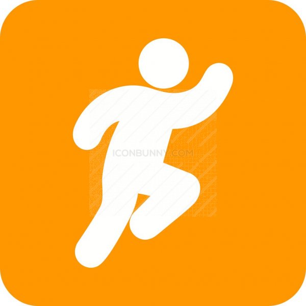 600x600 Running Person Flat Round Corner Icon