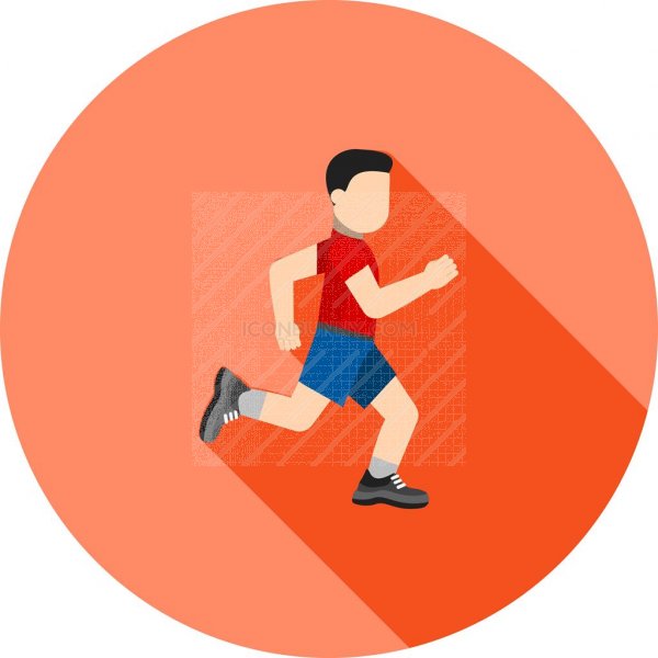 600x600 Running Person Flat Shadowed Icon