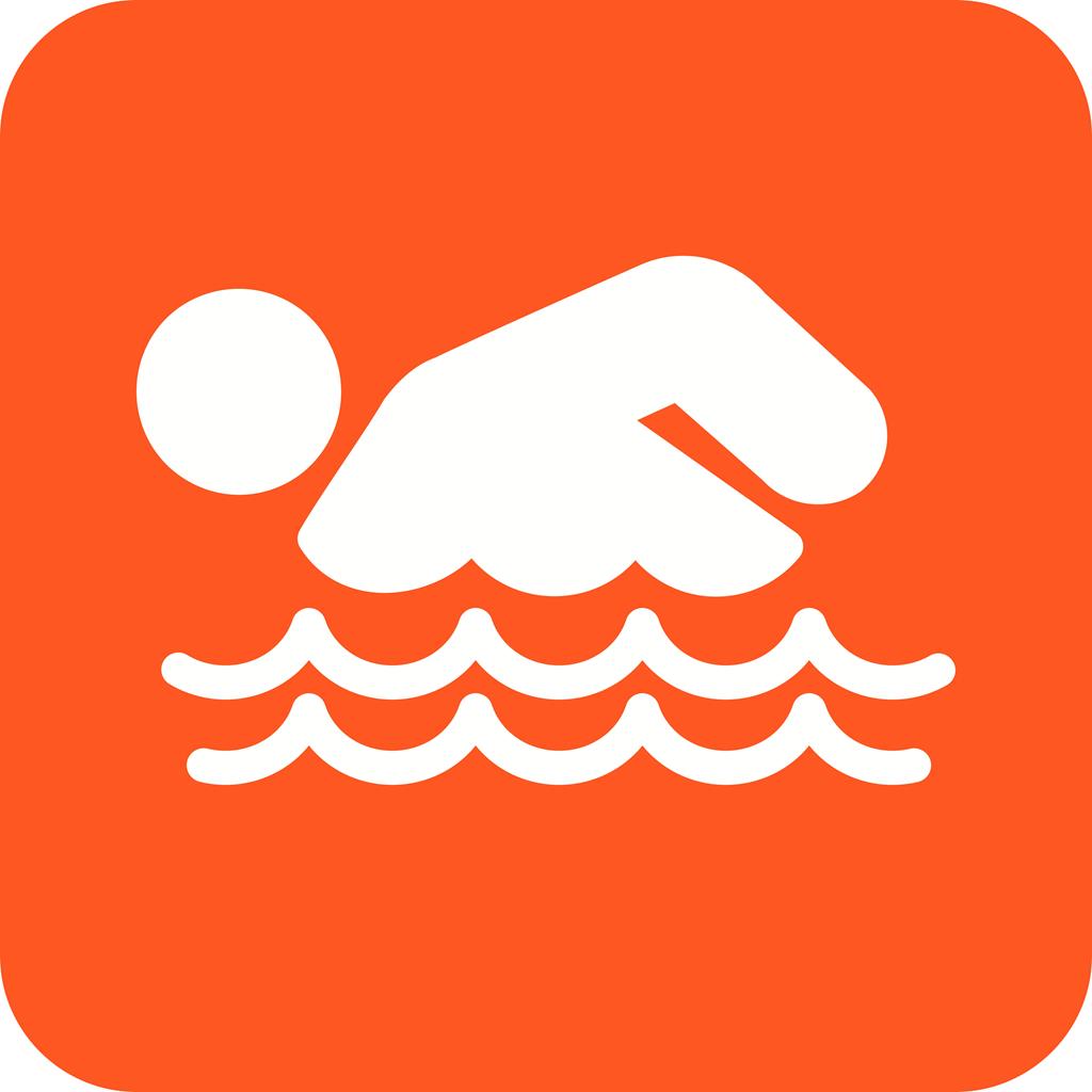 1024x1024 Swimming Person Flat Round Corner Icon