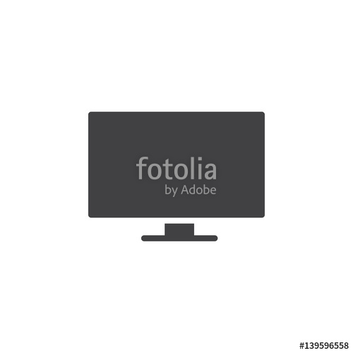 500x500 Flat Screen Tv Icon Vector, Filled Flat Sign, Solid Pictogram