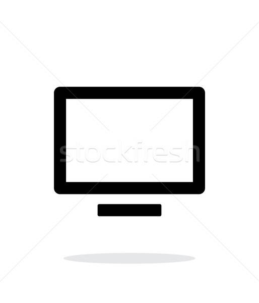 514x600 Flatscreen Tv Simple Icon On White Background Vector Illustration