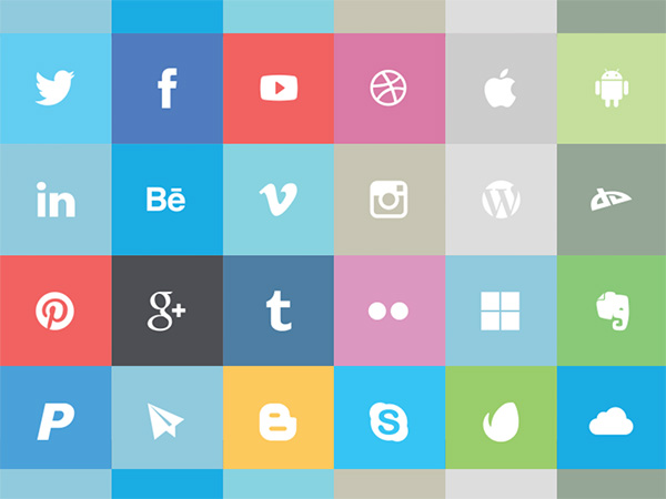 Flat Social Media Icons Vector Pack 600x450 Flat Social Media Icons Vector Pack