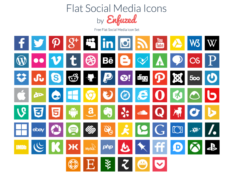 Free Flat Social Media Icons Free Icon Packs Ui Download 800x600 Free Flat Social Media Icons Free Icon Packs Ui Download