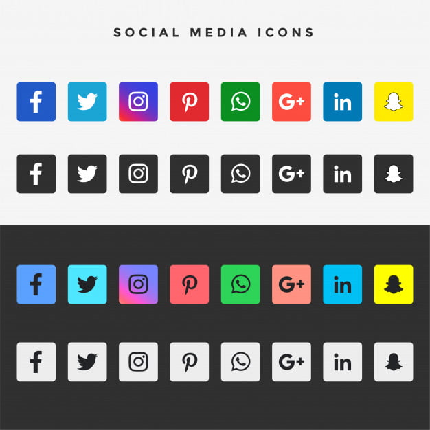 Big Flat Social Media Popular Icons Collection Free 626x626 Big Flat Social Media Popular Icons Collection Free