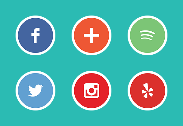 Flat Social Media Icons Icons 588x406 Flat Social Media Icons Icons