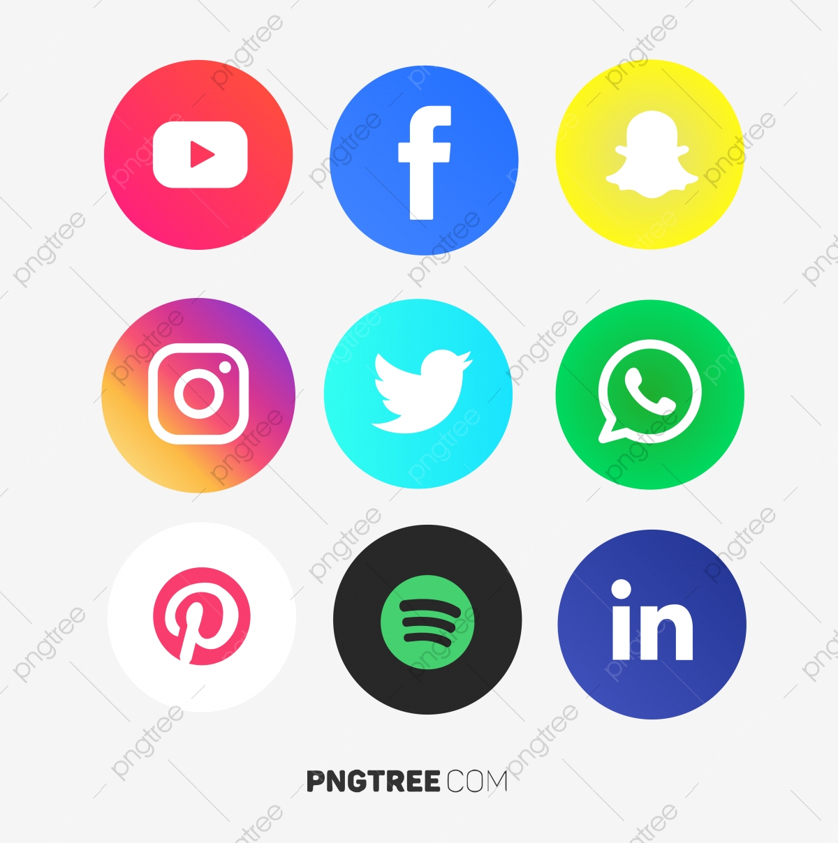 Flat Social Media Icon at Vectorified.com | Collection of Flat Social ...