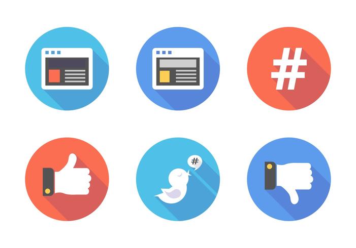 Flat Social Media Vector Icons 701x490 Flat Social Media Vector Icons