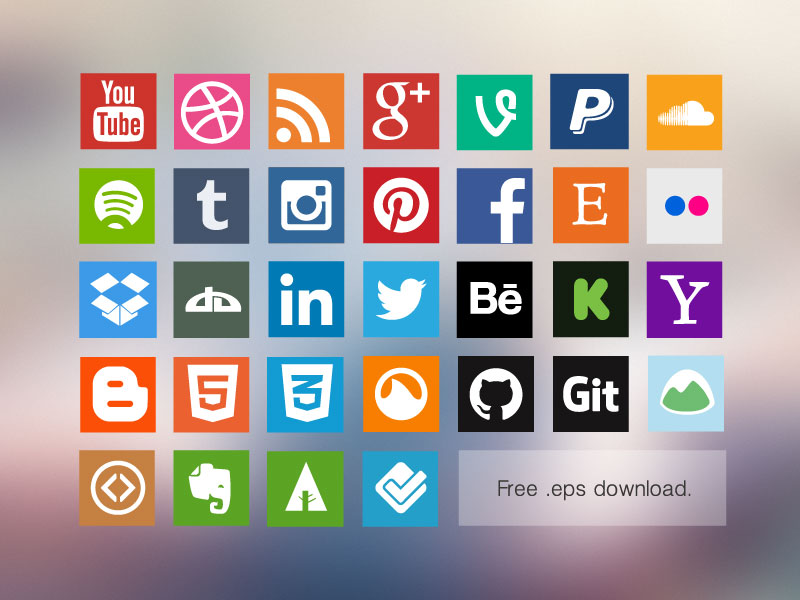 Free Flat Social Media Icon Set 800x600 Free Flat Social Media Icon Set