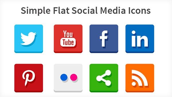 Simple Flat Social Media Icons 600x340 Simple Flat Social Media Icons