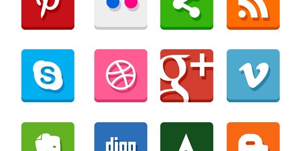 Simple Flat Social Media Icons 600x300 Simple Flat Social Media Icons
