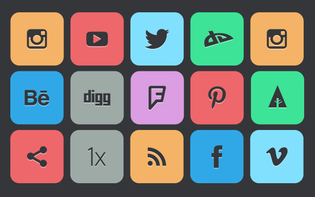 Flat Social Media Icons Px Png + Vector Social 640x400 Flat Social Media Icons Px Png + Vector Social
