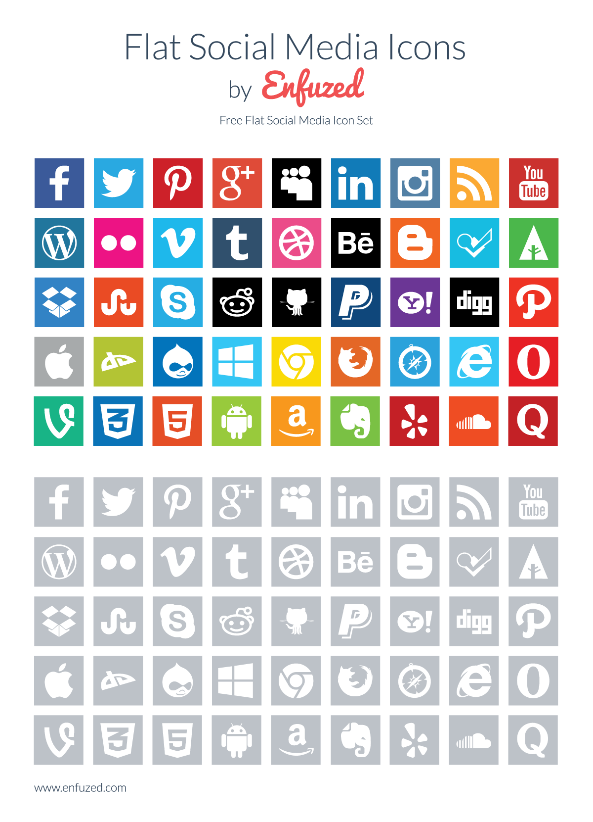 Flat Social Media Icon at Vectorified.com | Collection of Flat Social ...