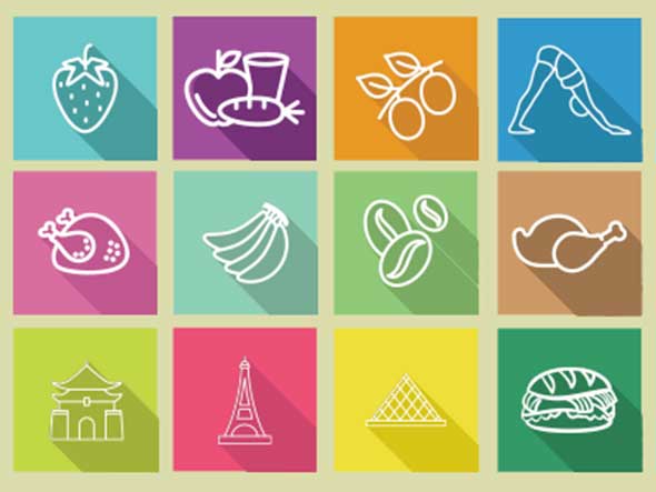 590x443 Free Flat Long Shadow Icon Sets