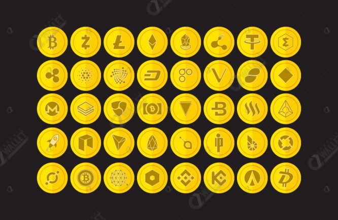 666x433 Set Of Premium Cryptocurrency Flat Vector Icons Graphic Wallet