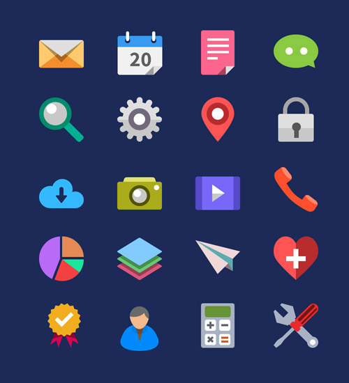 500x550 Beautiful Flat Icon Sets For Web Ui Design Icons Graphic