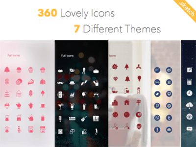 400x300 Flat Icon Kit Sketch Freebie