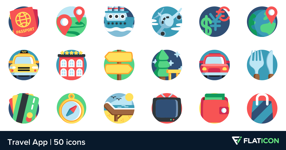 1200x630 Travel App Free Icons