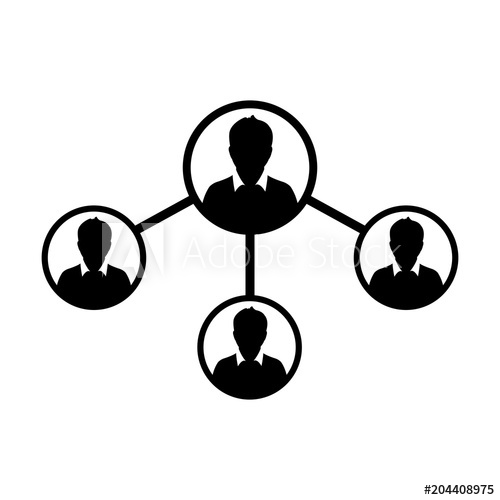 500x500 People Network Social Connection Icon Vector With Male Person