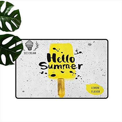 425x425 Ice Cream Antibacterial Doormat Hello Summer Phrase