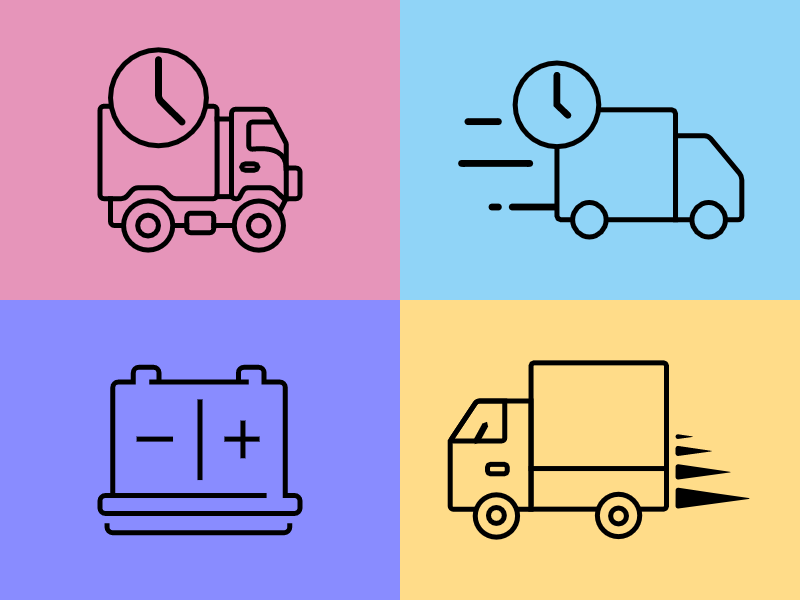 800x600 Fleet Management Icon Design Set