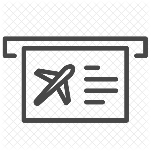 512x512 Flight Ticket Icon Of Line Style