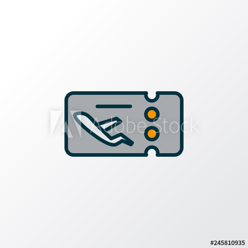 500x500 Flight Ticket Icon Colored Line Symbol Premium Quality Isolated