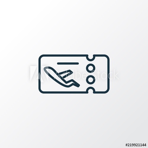 500x500 Flight Ticket Icon Line Symbol Premium Quality Isolated Airplane