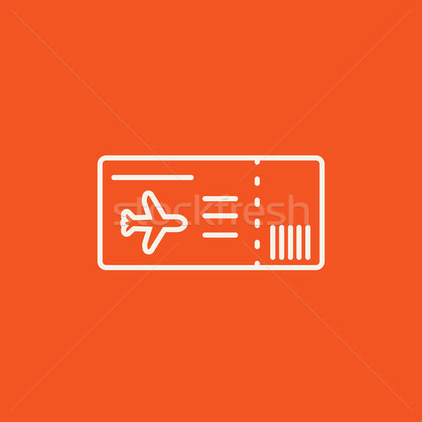 600x600 Flight Ticket Line Icon Vector Illustration Andrei Krauchuk