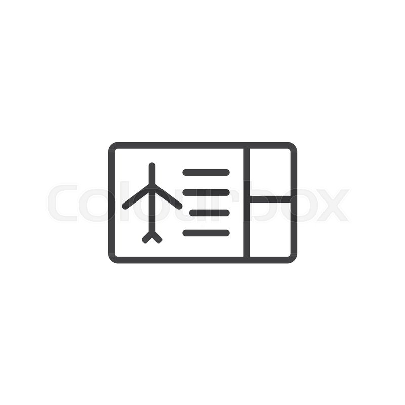 800x800 Flight Ticket Outline Icon Linear Stock Vector Colourbox