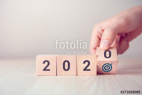 500x334 Hand Flip Over Wood Wooden Cubes With New Year And Goal Icon