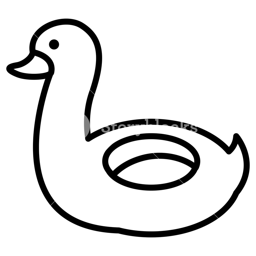 1000x1000 Duck Float Icon Over White Background, Vector Illustration Royalty