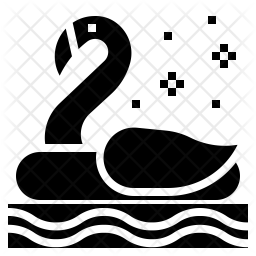 256x256 Flamingo Pool Float Icon Of Glyph Style